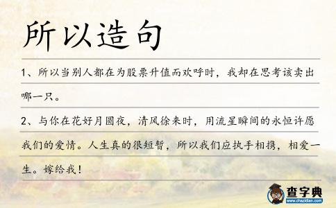 所以造句