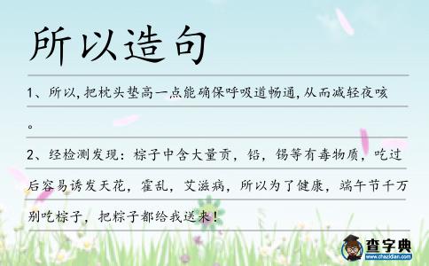 所以造句