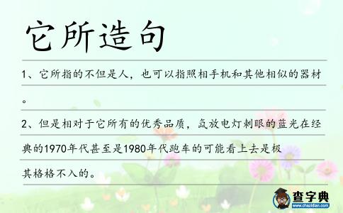 它所造句