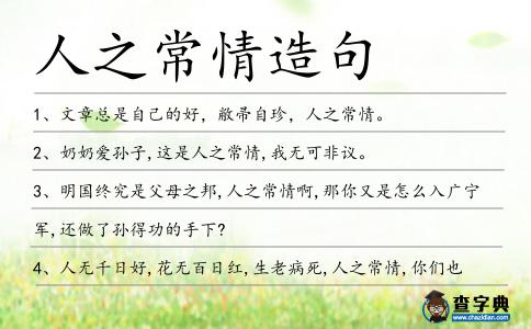 人之常情造句