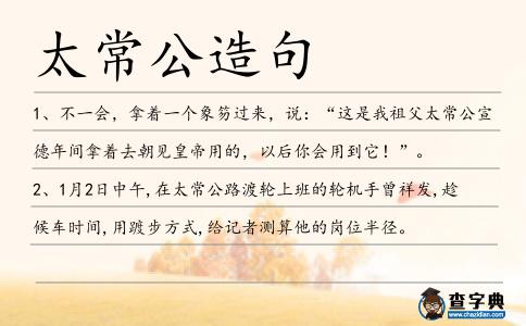 太常公造句