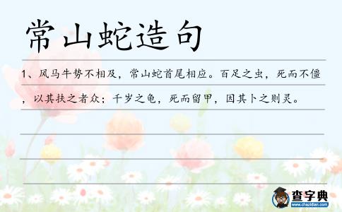 常山蛇造句