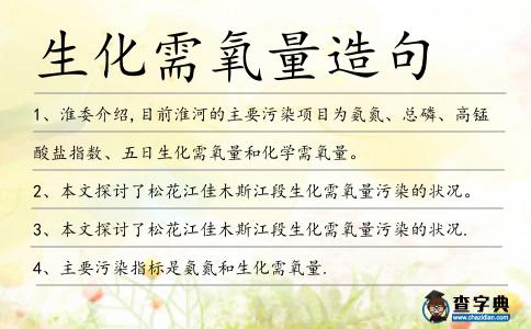 生化需氧量造句