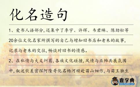 化名造句