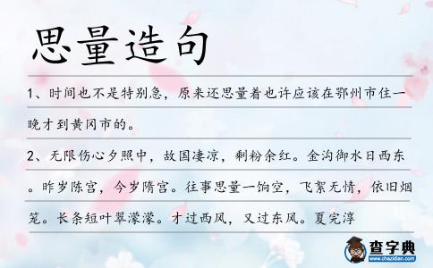 思量造句