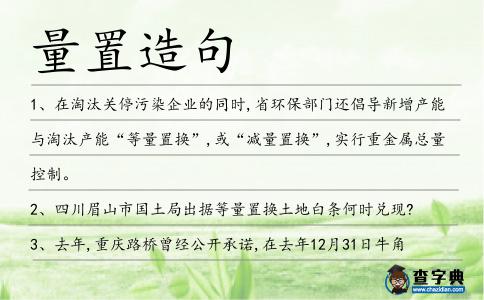 量置造句