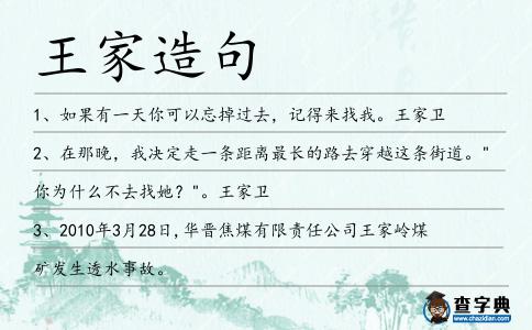 王家造句