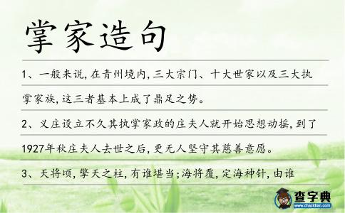 掌家造句
