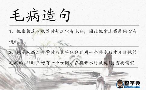 毛病造句