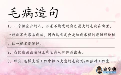 毛病造句