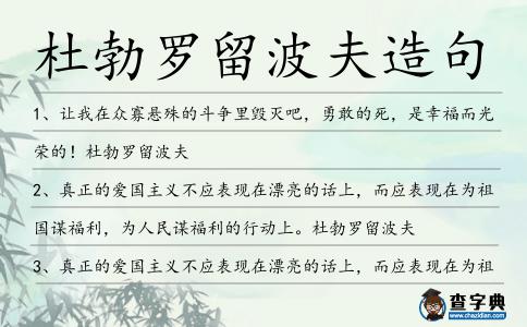 杜勃羅留波夫造句