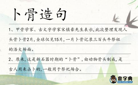卜骨造句