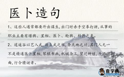 醫(yī)卜造句