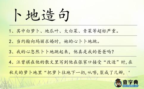 卜地造句