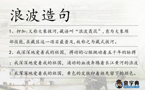 浪波造句