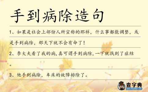 手到病除造句