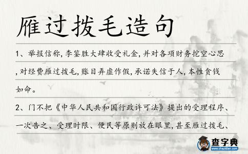 雁過撥毛造句