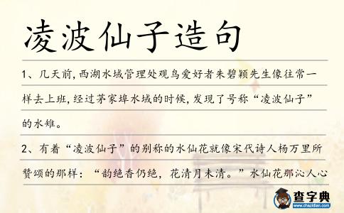 凌波仙子造句