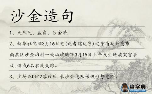 沙金造句