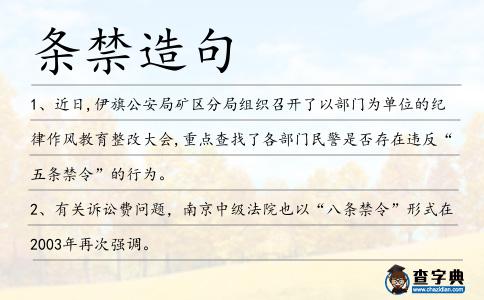 條禁造句