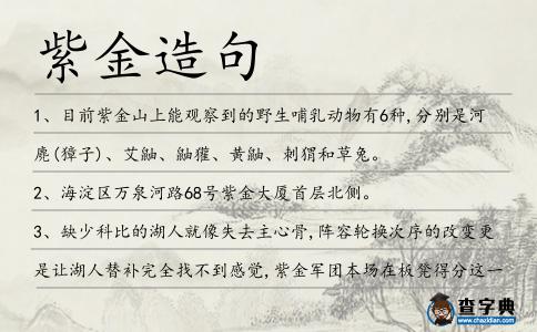 紫金造句