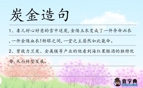 炭金造句