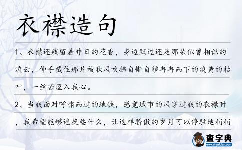 衣襟造句