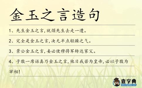 金玉之言造句