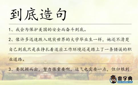 到底造句