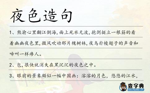 夜色造句