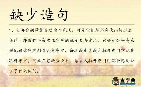 缺少造句
