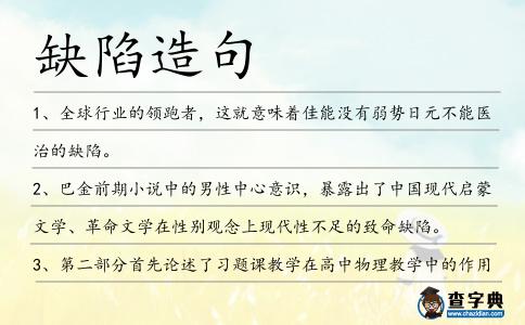 缺陷造句