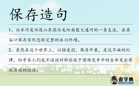 保存造句