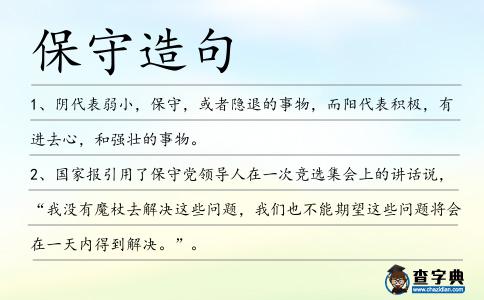 保守造句
