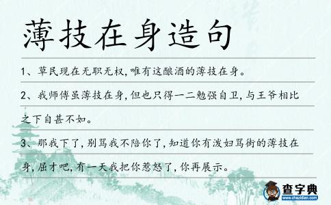 薄技在身造句