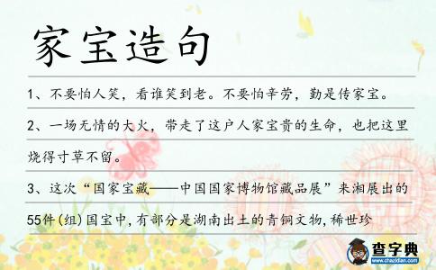 家寶造句