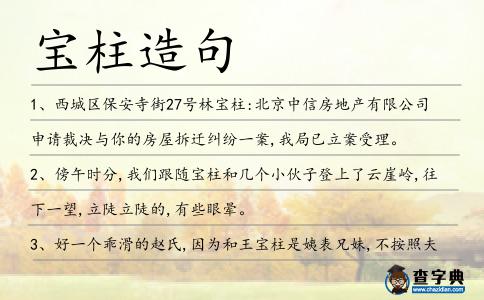 寶柱造句