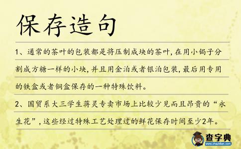 保存造句