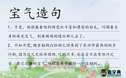 寶氣造句