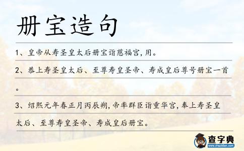 冊寶造句