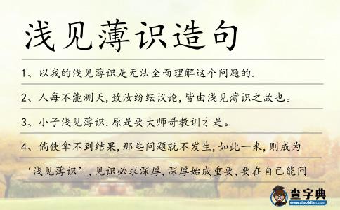 淺見(jiàn)薄識(shí)造句