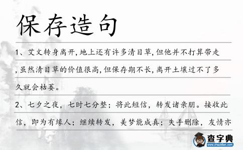 保存造句