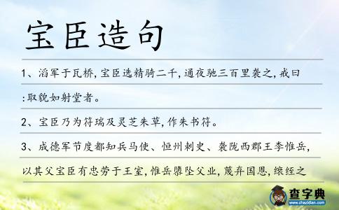 寶臣造句