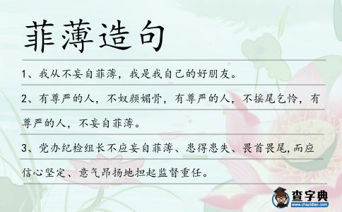 菲薄造句