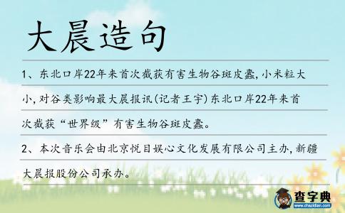 大晨造句