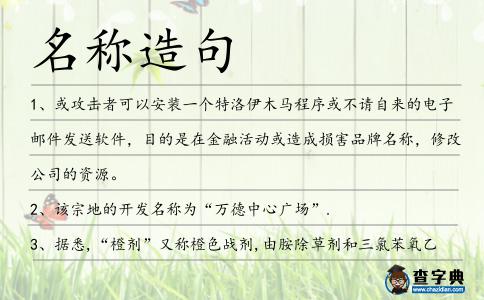 名稱造句