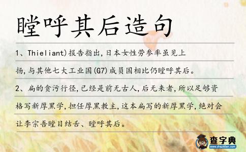 瞠呼其后造句