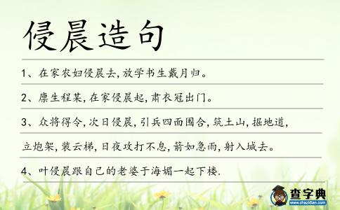 侵晨造句