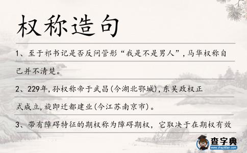 權稱造句