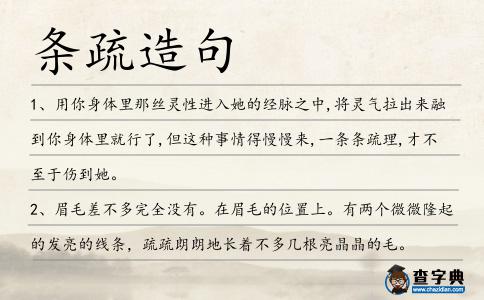 條疏造句